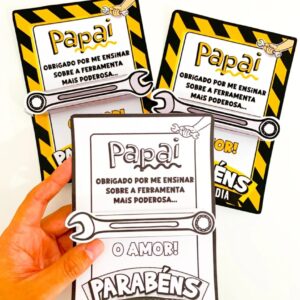 Cartão Dia dos Pais tema Ferramentas
