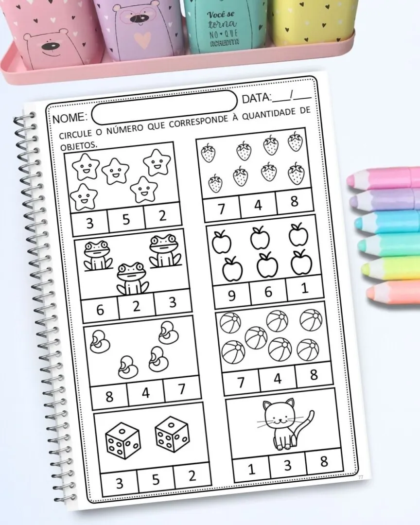 📘 Números até 99 – EducaçãoInfantil e Alfabetização com 160 Páginas - Imagem 7