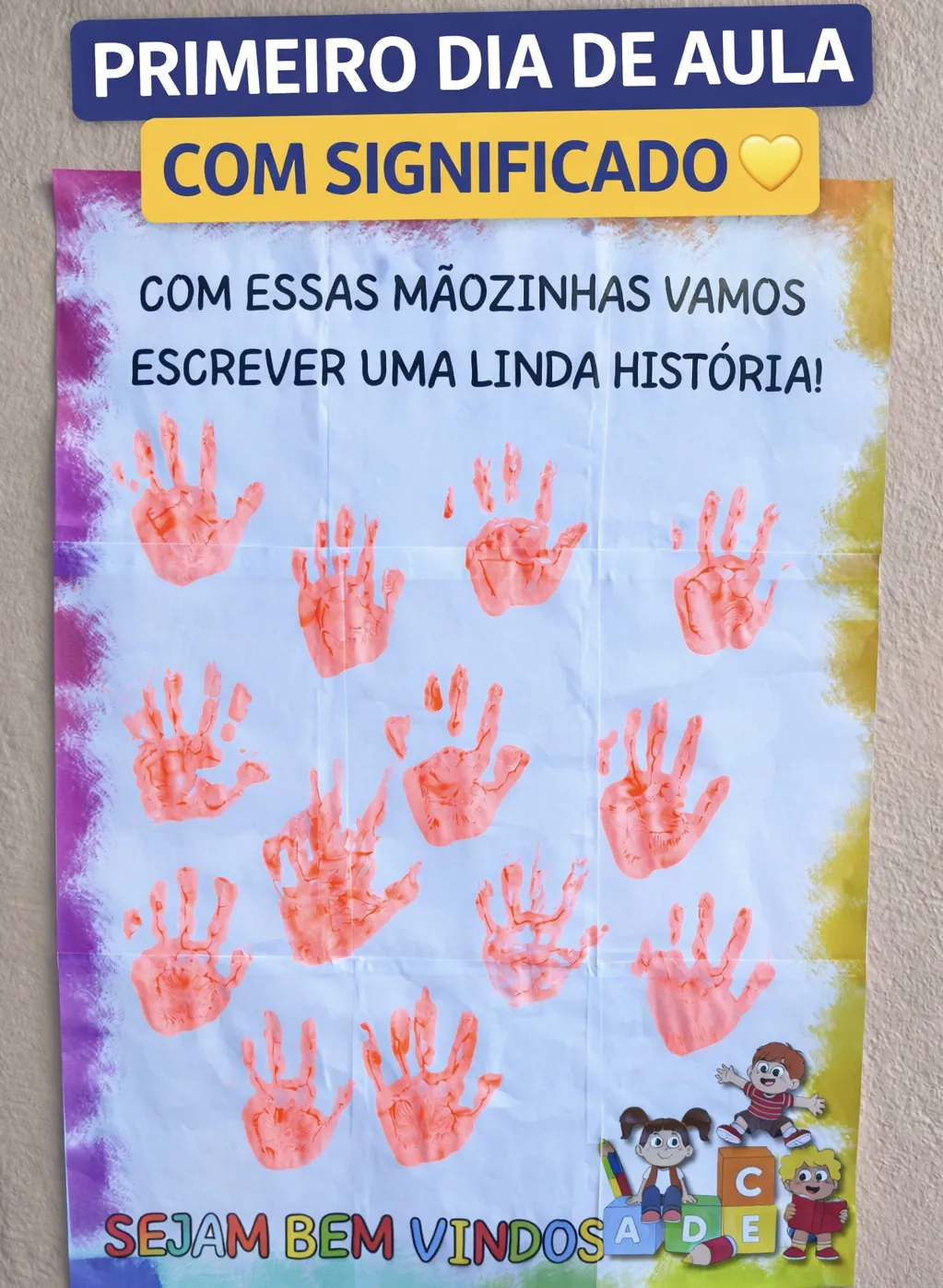 Cartaz Acolhida Carimbo das mãos